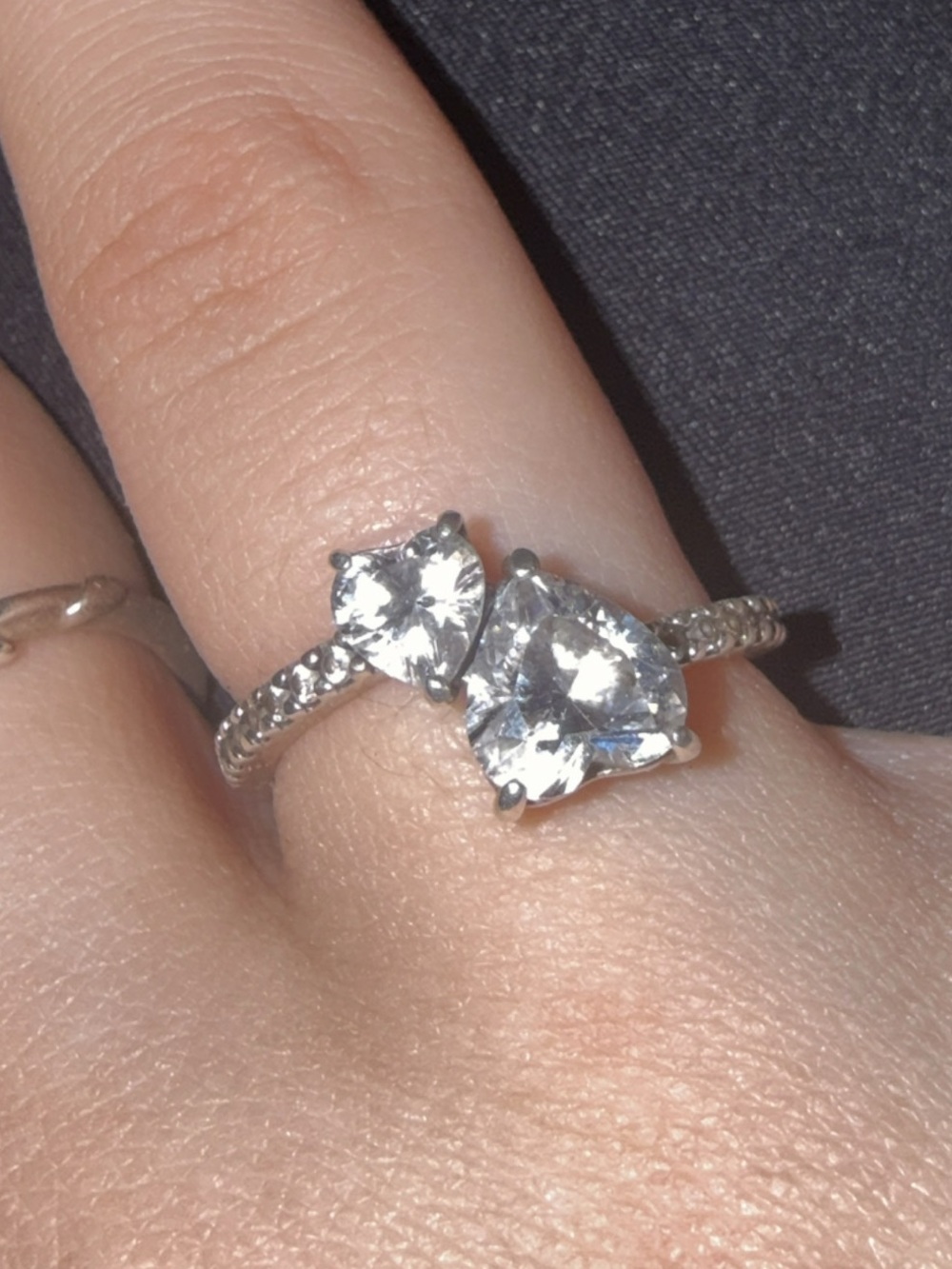 Pandora Rose Gold Open Heart Crystal Ring